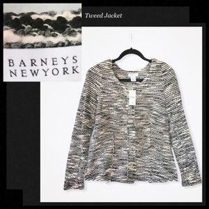 BARNEYS NEW YORK Contemporary Tweed Pattern Blazer